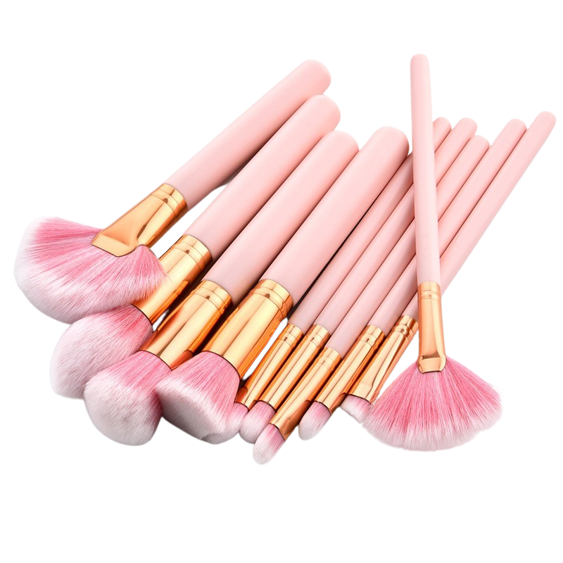 10-Piece Pink Makeup Brush Set
