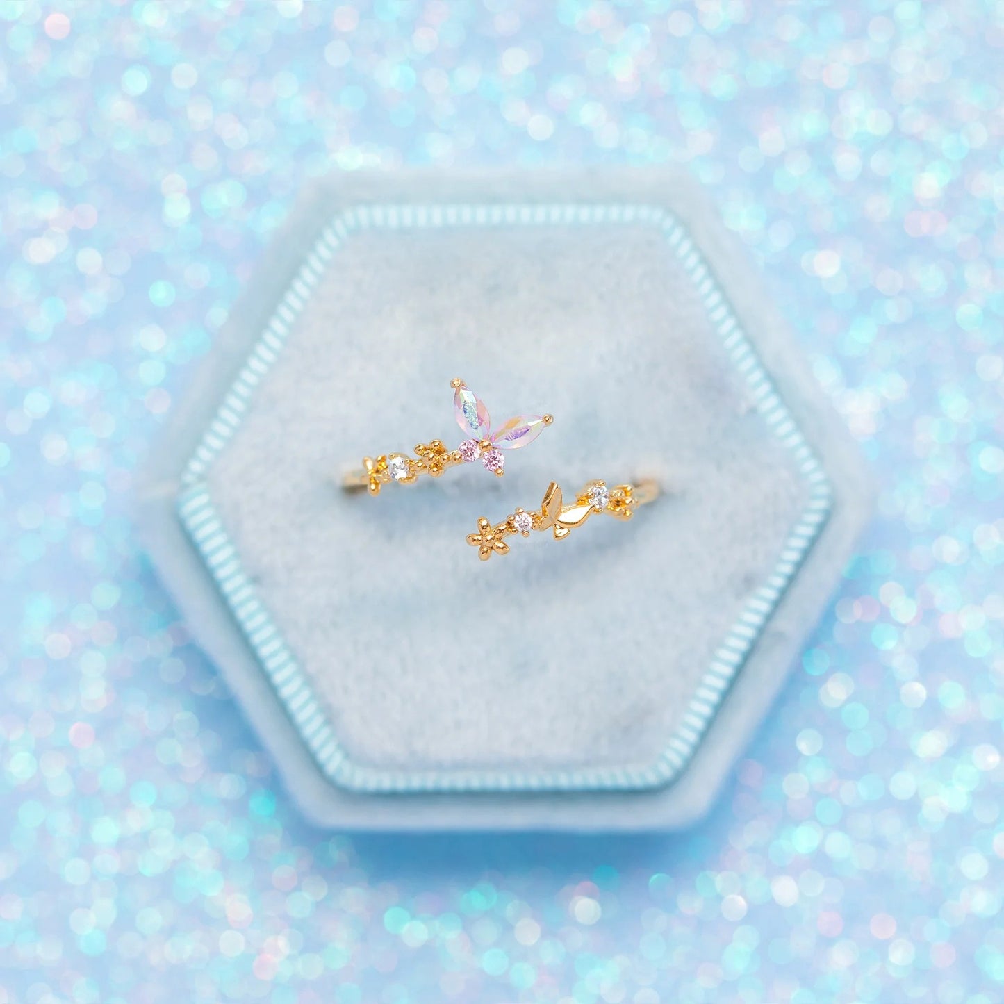Gradient Butterfly Ring
