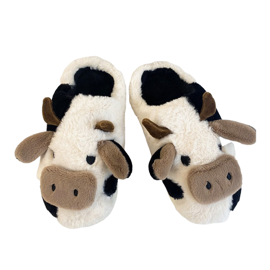 Fluffy Cow Slippers