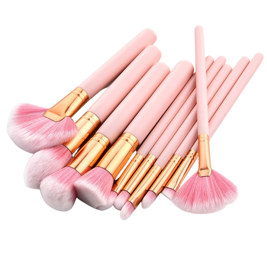 10-Piece Pink Makeup Brush Set